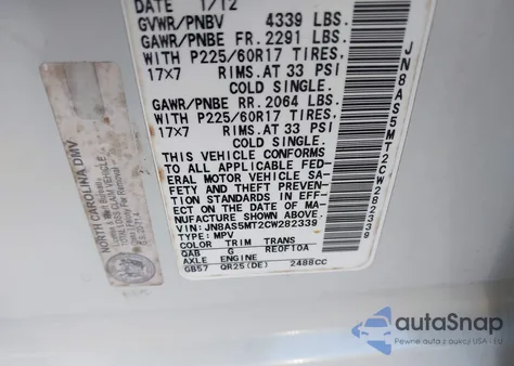 2012 Nissan Rogue Sv from USA, damaged, VIN JN8AS5MT2CW282339